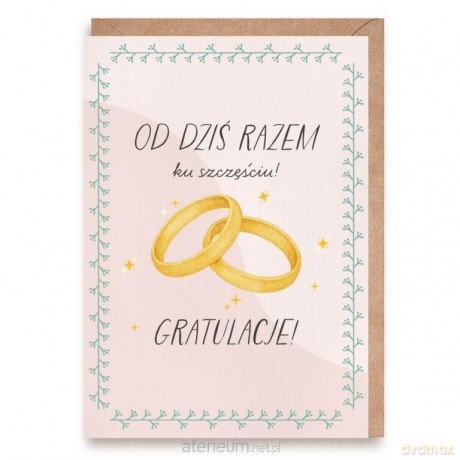 Kartka ślubna Obrączki, eko koperta