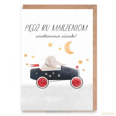 Kartka urodzinowa Słonik, eko koperta