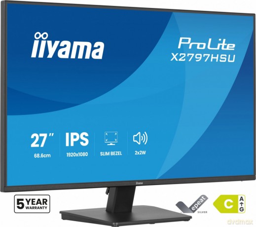 Monitor ProLite 27 cali X2797HSU-B1 IPS,FHD,HDMI,DP,120Hz,350CD,2xUSBv3.2, 2xUSB-C, GW 5lat