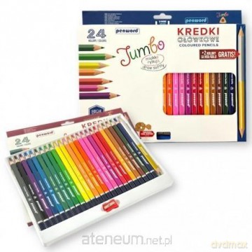 Kredki ołówkowe trójkątne jumbo temperówka 26 kol.
