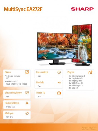 Monitor MultiSync DD-EA272F 27 cali czarny