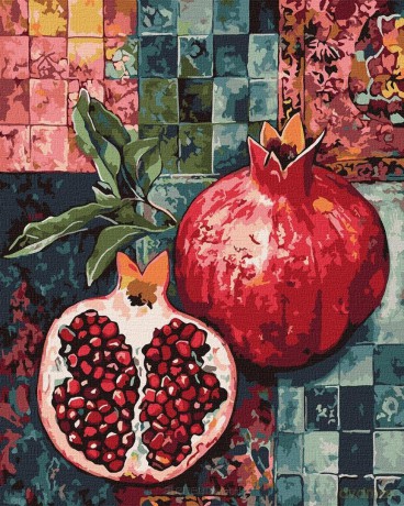 Malowanie po numerach - Czerwony granat 40x50 cm