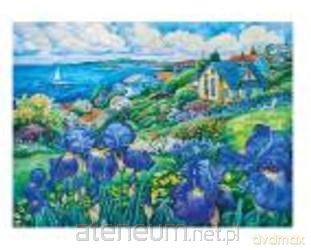 Mozaika diamentowa 5D - Pejzaż z irysami 40x30 cm