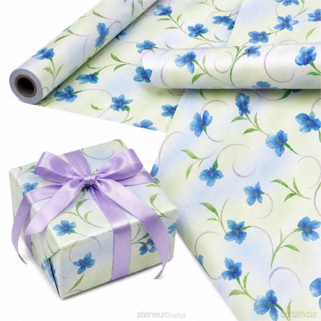 Papier ozdobny Niebieskie Kwiaty X-Strong 35 cm x20m