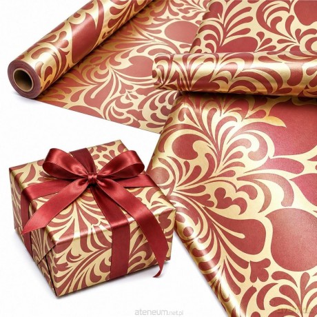 Papier ozdobny Złote Serca X-Strong 35 cm x20m
