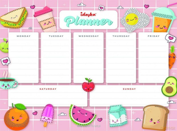 Planner magnetyczny z mozaiką diamentową 32x40 cm
