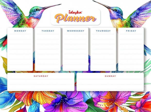 Planner magnetyczny z mozaiką diamentową Kolibry