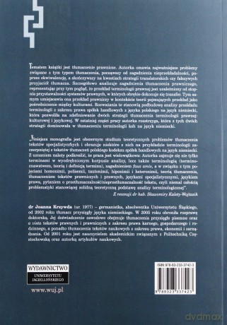 Terminologia języka prawnego i strategie translatorskie w przekładach kodeksu spółek handlowych na język niemiecki [KSIĄŻKA]