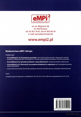 Testy kwalifikacja A.18. Prowadzenie sprzedaży [KSIĄŻKA]