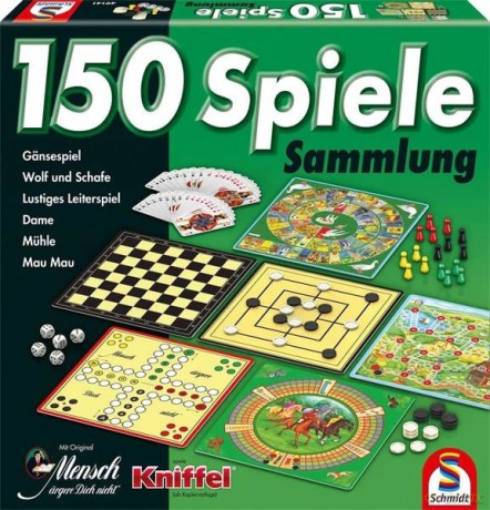 Zestaw 150 gier planszowych i karcianych Kniffel wersja niemiecka