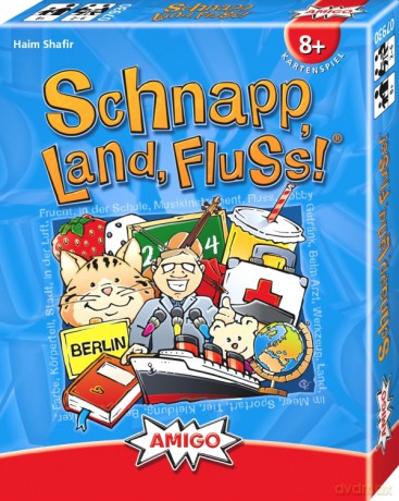 Amigo 07930 - Schnapp, Land, Fluss! - Kartenspiel (Państwa Miasta Szybka gra karciana)