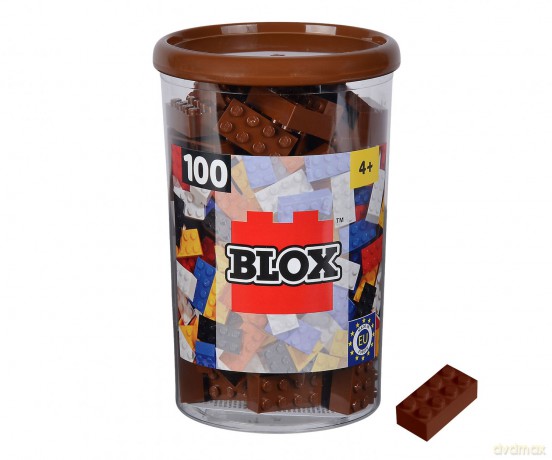 Androni Blox 100 brązowe klocki konstrukcyjne 8-elementowe w puszce