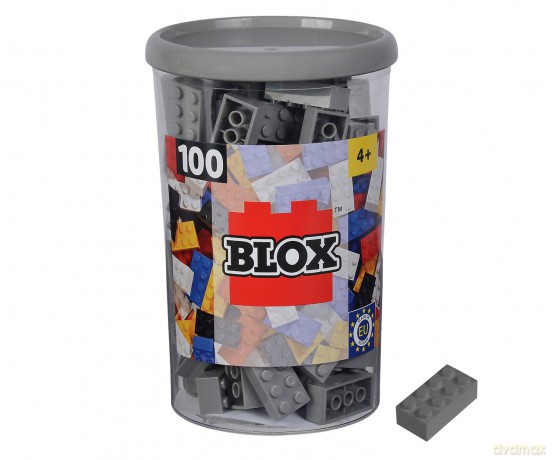 Androni - Blox 100 szarych klocków 8-elementowych w puszce