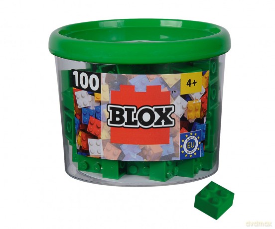 Androni - Blox 100 zielonych klocków 4-elementowych w puszce