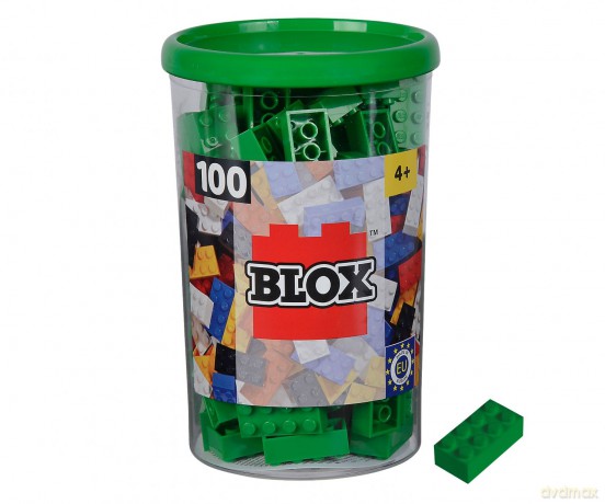Androni - Blox 100 zielonych klocków 8-elementowych w puszce