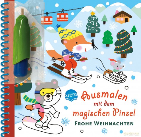 Ausmalen mit dem magischen Pinsel. Weihnachten