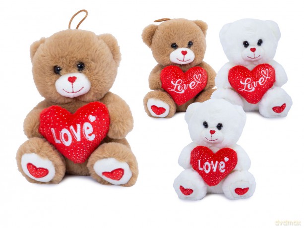 Bär mit Herz I Love You Plüschfigur - 2-fach sortiert - 15 cm