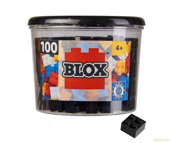 Androni Blox 100 czarnych, 4-elementowych klocków w puszce