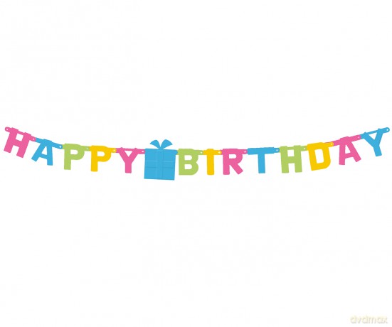 Buchstaben-Girlande "Happy Birthday - Fresh" - 1,5 m