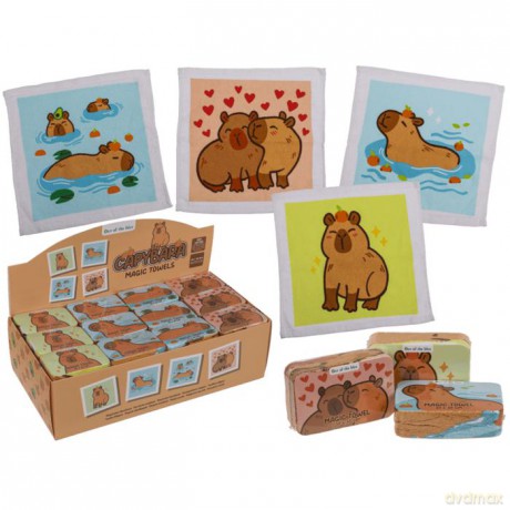 Capybara Magisches Baumwollhandtuch - 4-fach sortiert im Display - 30 cm