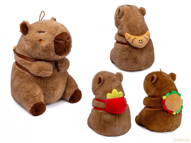 Capybara mit Snackrucksack - Plüschtiere 3-fach sortiert - 35 cm