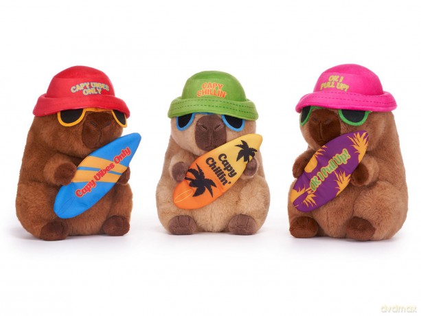 Capybara mit Surfboard - Plüschtiere 3-fach sortiert - 25 cm