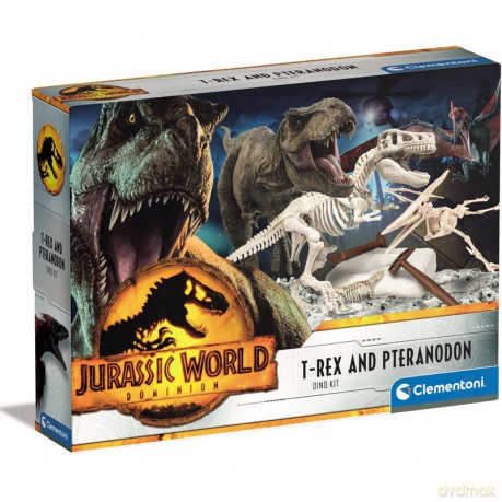 Clementoni 19205 - Jurassic World 3 - Zestaw wykopaliskowy T-Rex i Triceratops