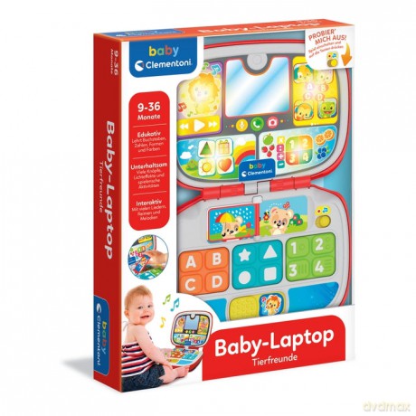 Clementoni 59286 - BabyLaptop - Tierfreunde (Laptop dla dziecka Miłośnicy zwierząt)