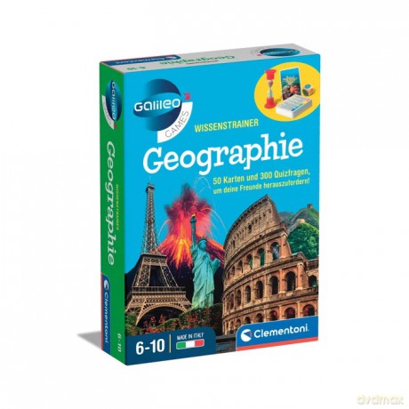 Clementoni WissensTrainer Geographie (Knowledge Questions on the Geography of Germany and the Rest of the World Quiz Game for Children from 6 Years)