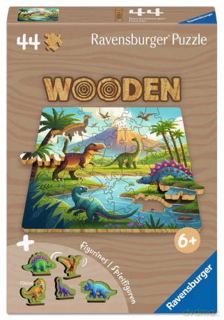 RAVENSBURGER 44 el.Świat Dinozaurów Drewniana układanka [PUZZLE]