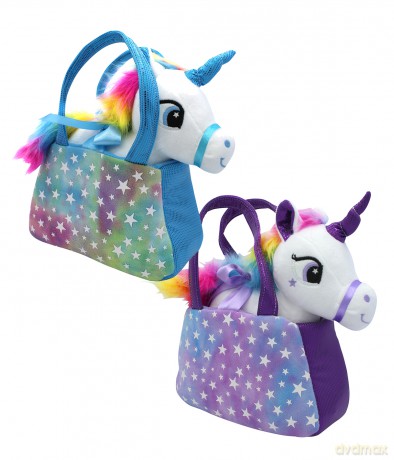 Einhorn Glow in the Dark Plüschtasche - 3-fach sortiert - 23 cm