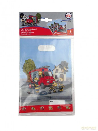 Feuerwehr - 8 Geschenkbeutel - 17 x 23 cm