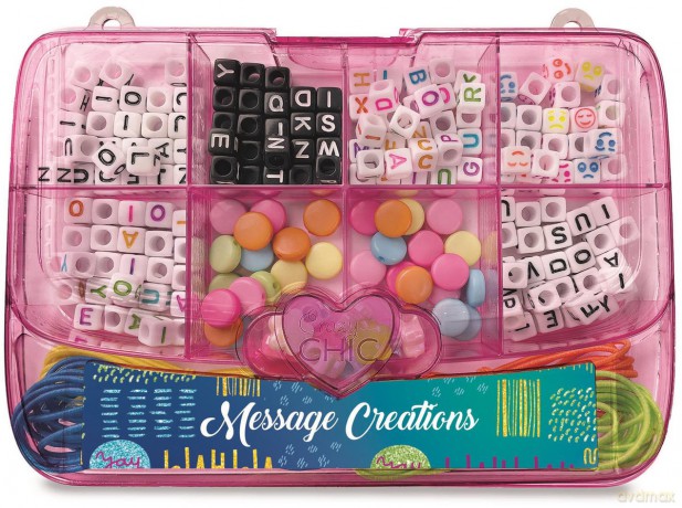 Clementoni Crazy Chic Jewelry Making Beads Set in Storage Box Pink