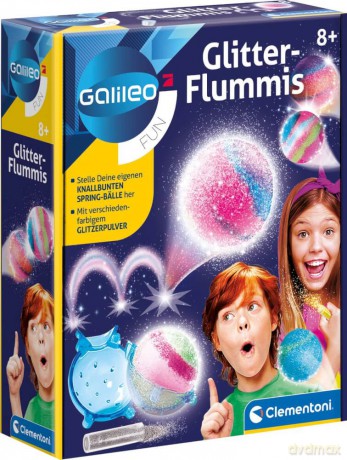 Glitter-Flummis CLEMENTONI brokatowe piłki odbijające się