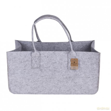 Graue Filztasche für Kaminholz - 2-fach sortiert - 50 cm