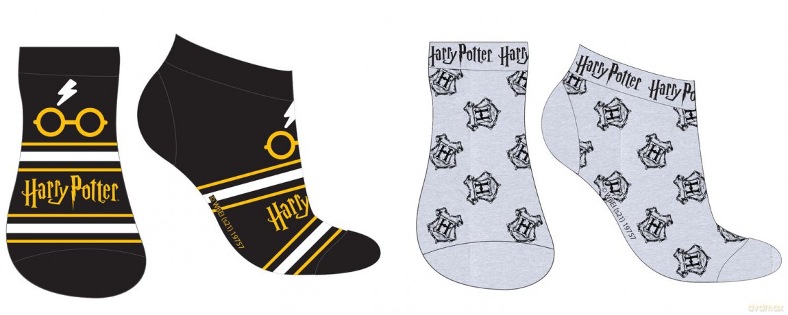 Harry Potter - Socken schwarz/grau für Jungs - 2-fach sortiert - 27-38 cm