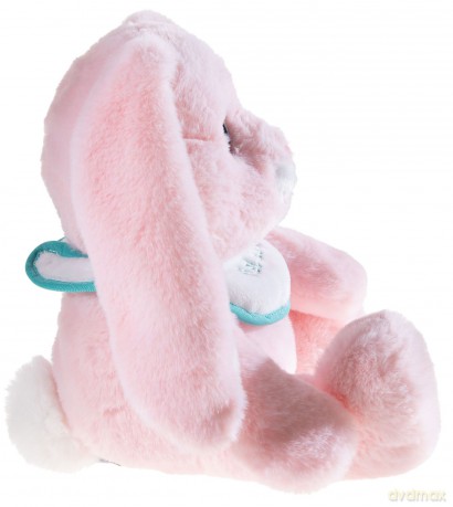 Hase Milchschnute rosa mit Lätzchen - Plüsch - 25 cm
