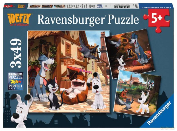 RAVENSBURGER 3x49 el. Idefix i jego zwierzęcy przyjaciele [PUZZLE]