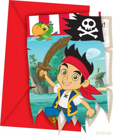Jake Nimmerland - Captain Jake - 6 Einladungskarten mit Umschlag
