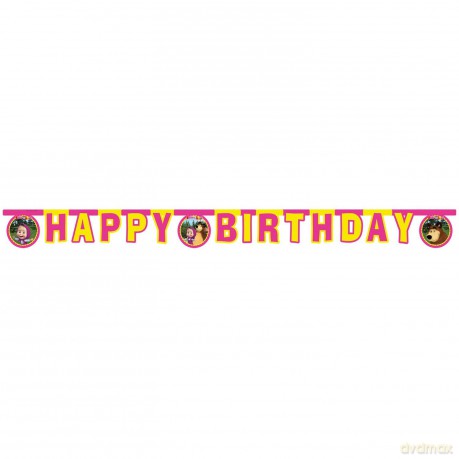 Masha and The Bear - 1 Happy Birthday Die-cut Banner packet