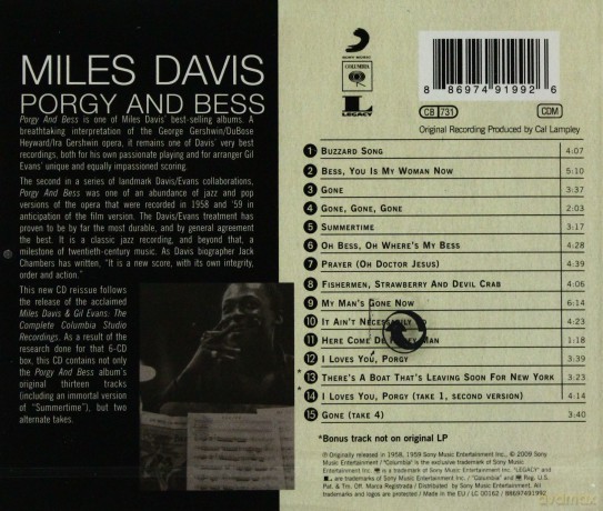 Miles Davis: Porgy And Bess (2009) [CD]