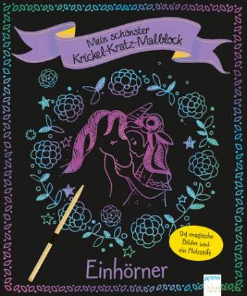 Mein schönster Krickel-Kratz-Malblock. Einhörner - Buch