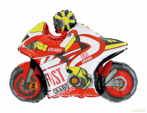 Motorrad rot - Folienballon - 67 cm