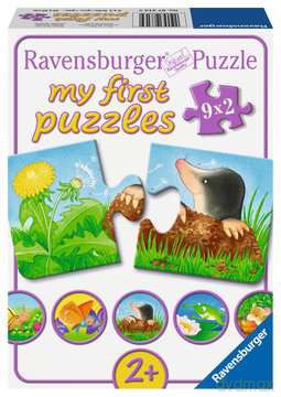 RAVENSBURGER 9x2 el. Moje pierwsze puzzle Zwierzęta w ogrodzie [PUZZLE]