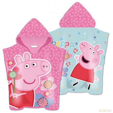 Świnka Peppa - Ponczo z mikrofibry z kapturem - 55x55 cm