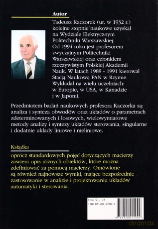 Wektory i macierze w automatyce i elektrotechnice [KSIĄŻKA]