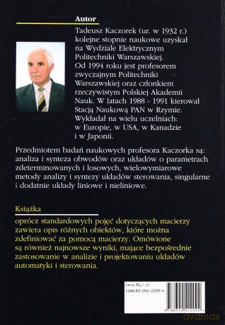 Wektory i macierze w automatyce i elektrotechnice [KSIĄŻKA]