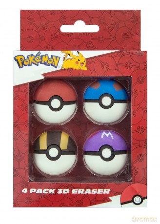 Pokemon - 3D Radierer - 4 Stück