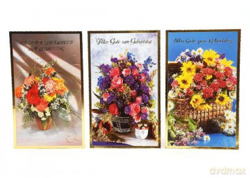 Postkarte Blumen Geburtstagskarte - 20-fach sortiert