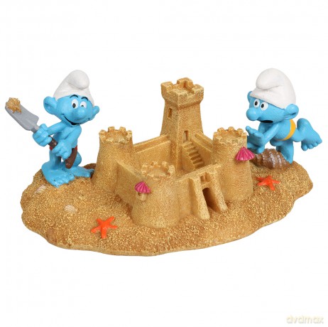 Schlümpfe bauen eine Sandburg - Deko-Figur